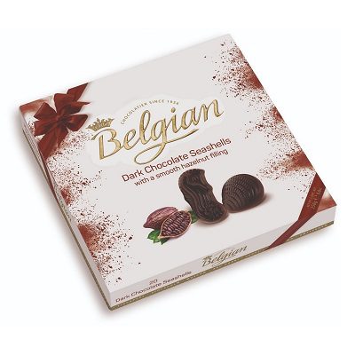 شکلات کادویی صدفی بلژین طعم شکلاتی دارک (200گرم)