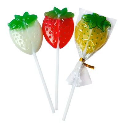 آبنبات چوبی طرح توتفرنگی (پک میکس 5عددی)