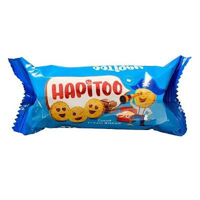 بیسکویت ساندویچی هپیتو زرماکارون با کرم شکلاتی (52گرم)