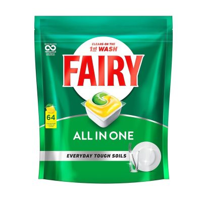 قرص ماشین ظرفشویی فیری لیمویی مناسب استفاده روزانه (64عددی)