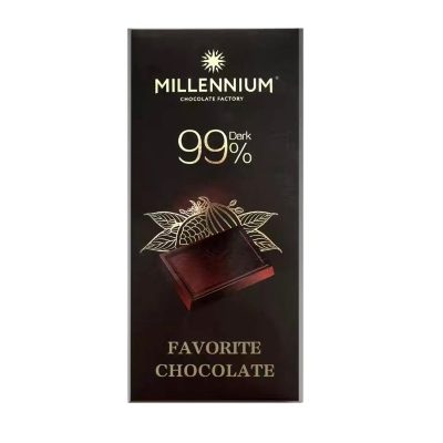 شکلات تخته ای دارک 99درصد میلینیوم (100گرم)