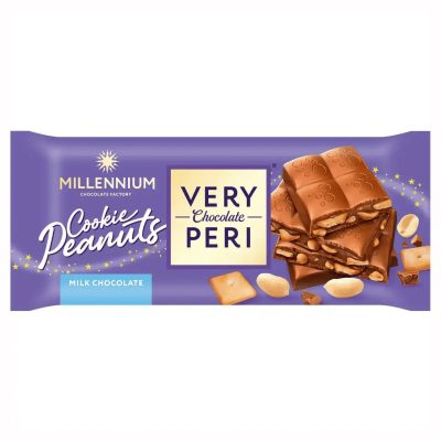 شکلات تخته ای میلینیوم با مغز بادام زمینی و تکه های بیسکویت با کرم شکلاتی (100گرم)