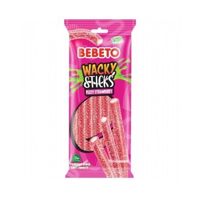 پاستیل ترش مدادی ببتو طعم توتفرنگی با مغز مارشمالو وانیلی (75گرم)