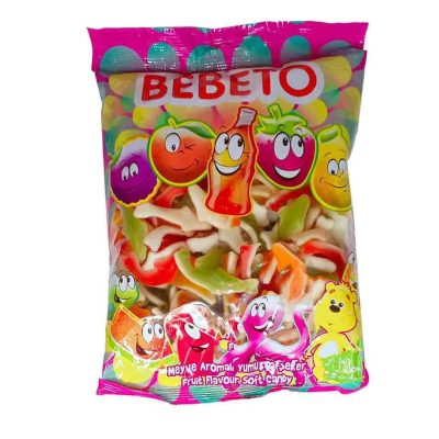 پاستیل مخلوط میوه ای خامه ای ببتو طرح کوسه (1کیلوگرم)